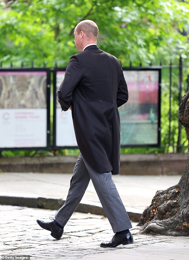 Prince William, Prince of Wales, before the wedding of the Duke of Westminster and Miss Henson