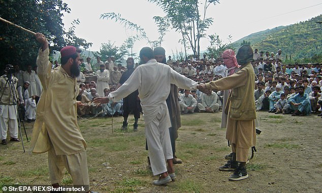 According to Voice of America, the group was the largest known since 2021 to receive public whippings at a Taliban event (file photo)