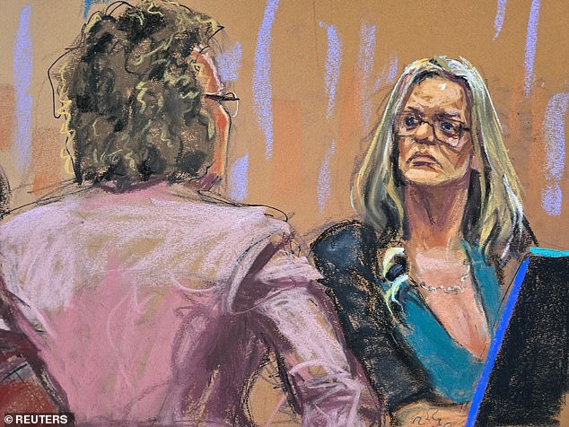 Stormy on the stand: defense attorney Susan Necheles cross-examined her