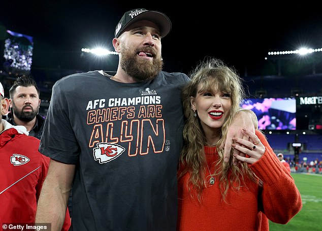 Swift quickly escaped from the Los Angeles airport to join her boyfriend Travis Kelce at the Super Bowl in February of this year.