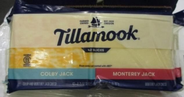 The company specified that the recalled cheese product was the 32-ounce twin pack of Tillamook Colby Jack and Tillamook Monterey Jack cheese slices.