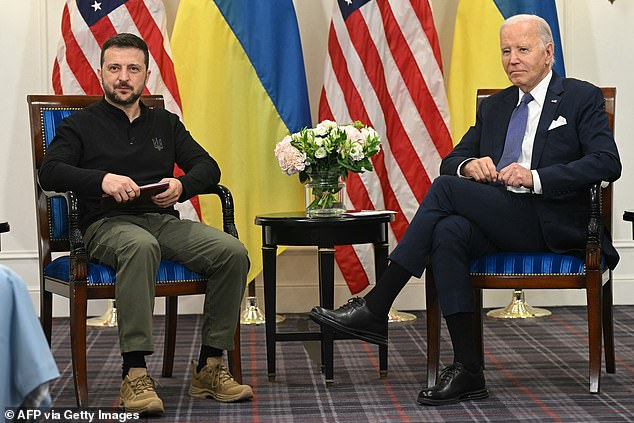 Biden met with Ukrainian President Volodymyr Zelensky early Friday and announced another $225 million in funding, as well as apologizing for delays in aid.