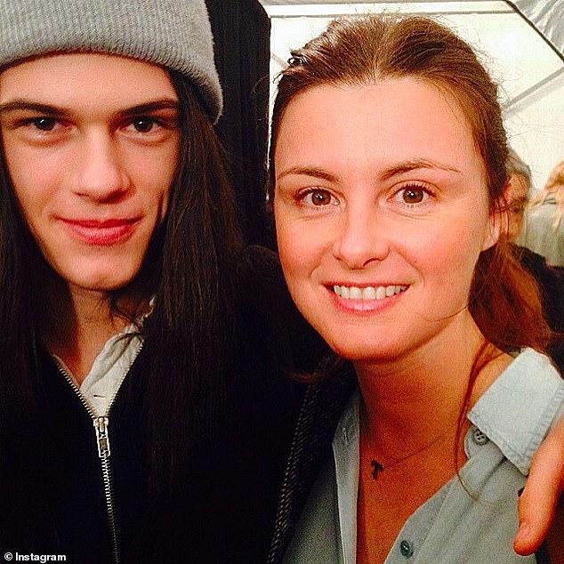 Goff is pictured with her son in 2015, before her Anna Sui runway debut.