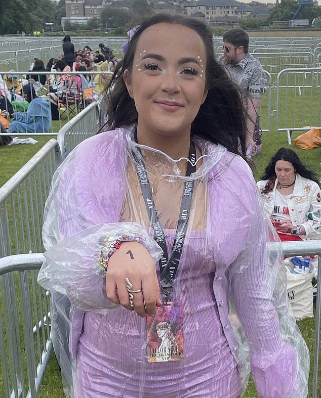 Number one in line and first in the stadium was Amber Small, 19, from Aberdeen, who was at the front of the VIP section.