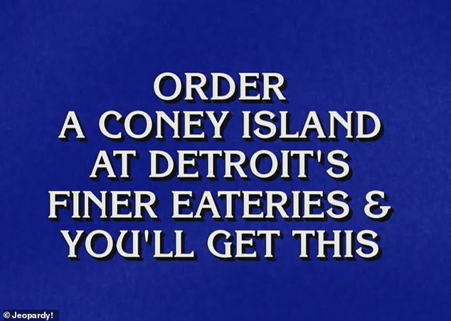 The $1,200 'City-Slang' card said: 'Order a Coney Island at the best restaurants in Detroit and you'll get this,' to which Adriana replied: 'A chili dog?'