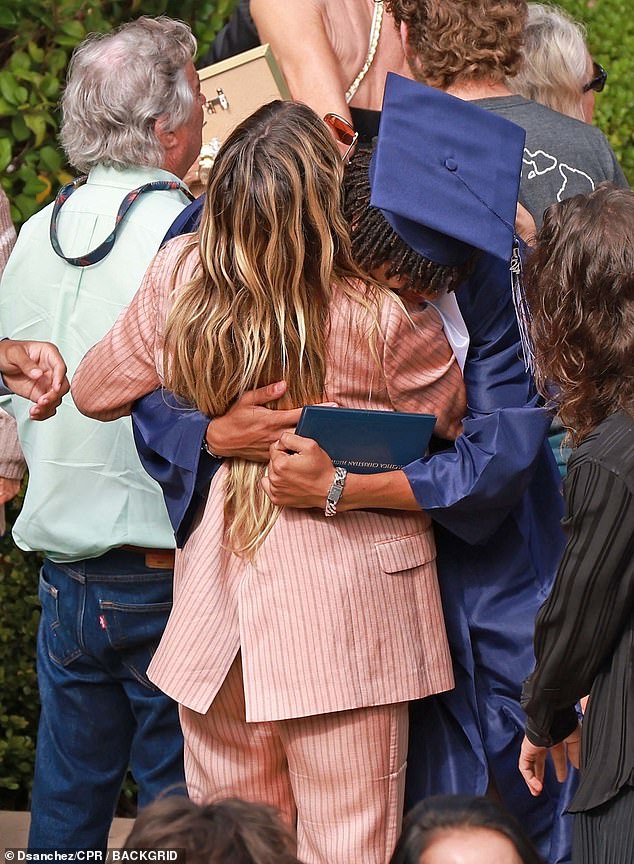 Heidi had a touching moment with her son as they hugged after the ceremony.