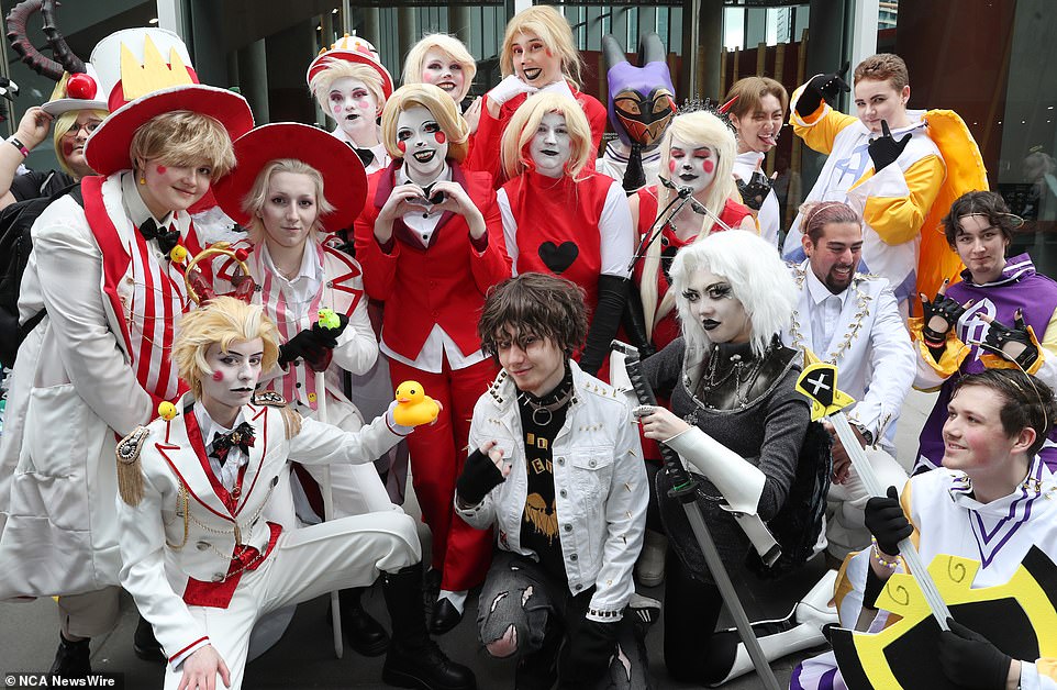 An impeccably dressed group posed for a photo at Saturday's busy convention.