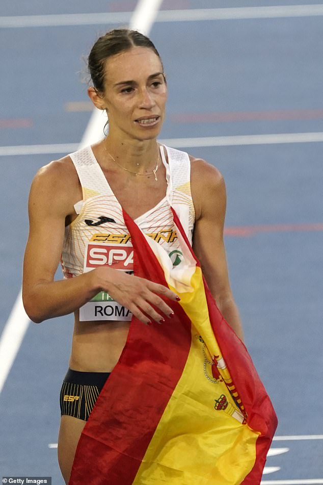 The Spaniard seemed dejected after narrowly missing out on the first major medal of her career.