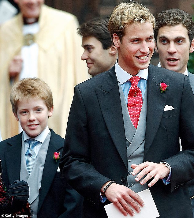 The Duke of Westminster is friends with Prince William and Prince Harry, and is godfather to Prince George and Prince Archie (pictured with Prince William at the wedding of Edward van Cutsem and Lady Tamara Grosvenor in 2004)