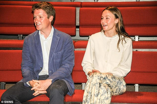 The Duke of Westminster and his then-fiancee Olivia Henson are pictured during a charity visit to Chester earlier this year, ahead of their wedding.