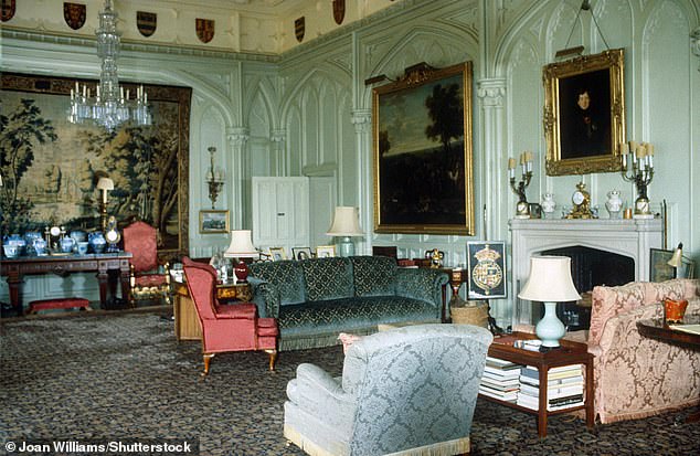 The Queen Mother's drawing room at Royal Lodge, 1981