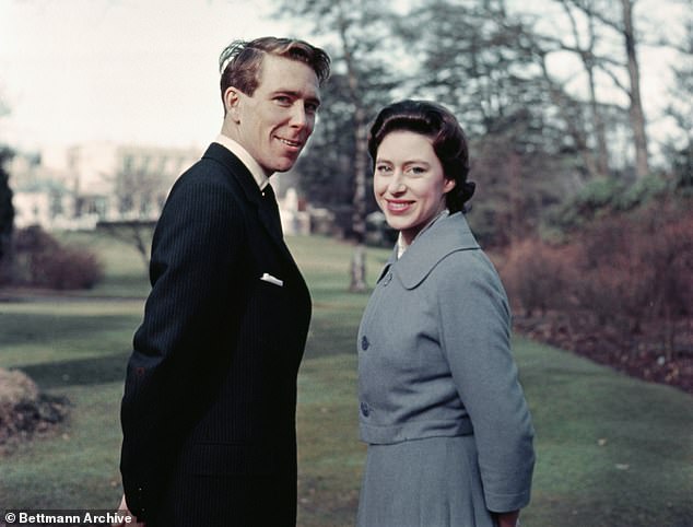 Princess Margaret's official engagement photographs were taken in the grounds of the Royal Lodge. Above: With her future husband Anthony Armstrong-Jones when her engagement was announced in 1960