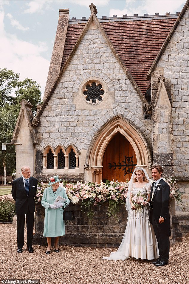 Princess Beatrice looks beautiful in the Queen's dress on her wedding day at the Royal Chapel of All Saints at Royal Lodge, Windsor in 2020