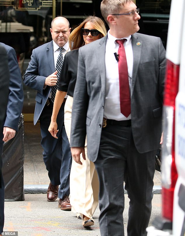 The former first lady left Trump Tower alone on Saturday morning and traveled to 15 Central Park West in Manhattan with Secret Service agents in tow.