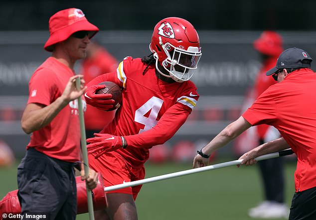 Despite his legal issues, Rice was able to participate in the Chiefs' OTA offseason workouts.