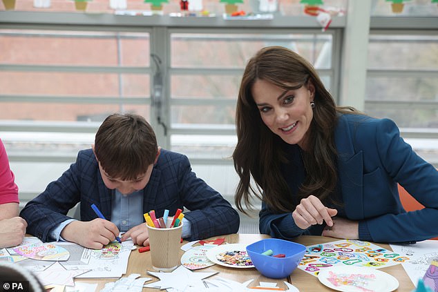 The Princess of Wales with Tony Hudgell (left) during a visit to officially open the Evelina London Children's Day Surgery Unit at Guy's and St Thomas' Hospital, London