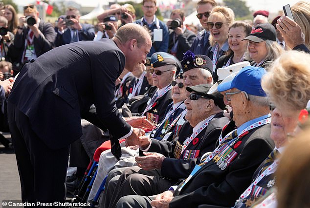 William was in his element filling in for his father, speaking to veterans in northern France after Charles returned home.