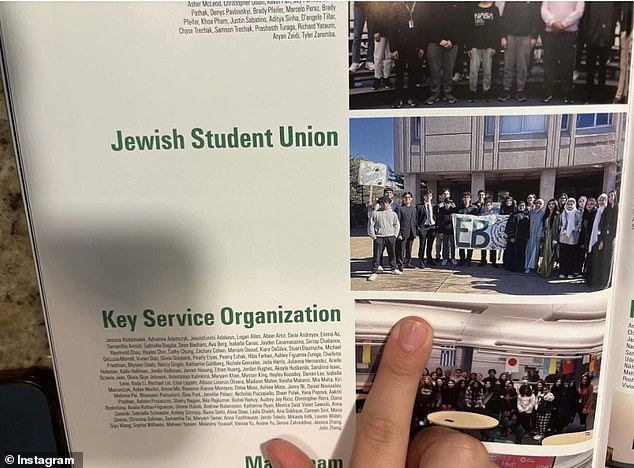 In the yearbook, the Jewish Student Union chapter was sandwiched between the Tenor Bass group and the Key Service Organization, whose names appear next to their photographs. For the Jewish Student Union, however, there is no text, just blank space.