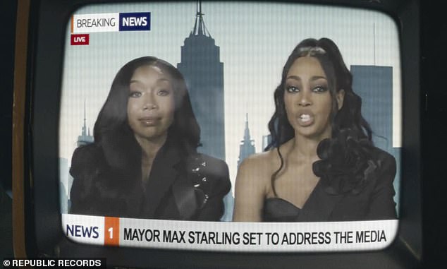 In a nod to Brandy and Monica's 1998 duet, The Boy Is Mine, the veteran R&B singers appear as news anchors.