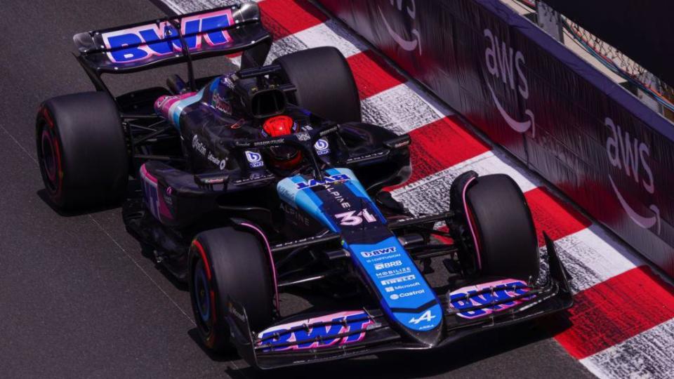 Esteban Ocon on the track at the Alpine in Monaco 