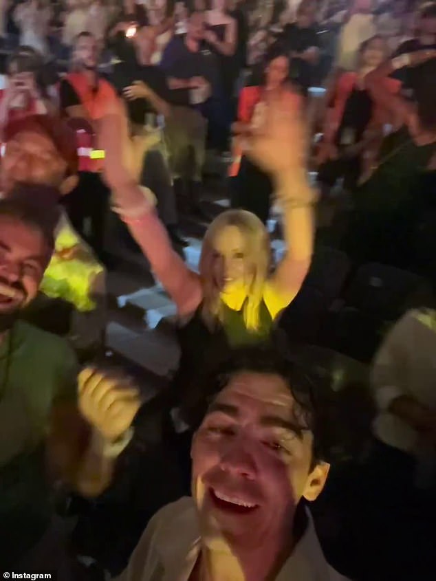 In a video shared on Instagram by Luke, Joe could be seen singing the lyrics to the band's hit, Yellow, while Kylie danced.