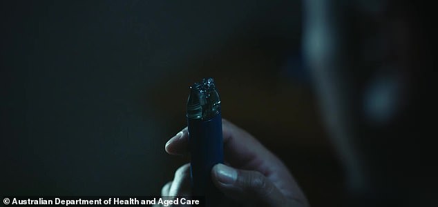 The federal government is also increasing funding for support services to curb nicotine addiction, caused by vaping and smoking (pictured, new anti-smoking and anti-vaping ads coming out Monday).