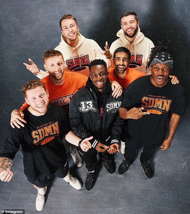 Minter is part of a collective of YouTubers called The Sidemen (pictured), which originally formed a decade ago after coming together on an online platform for fans of the popular video game Grand Theft Auto.