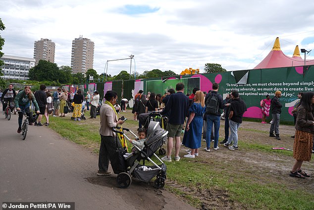 The fairground rides were not open when the show started at 1:00 p.m.