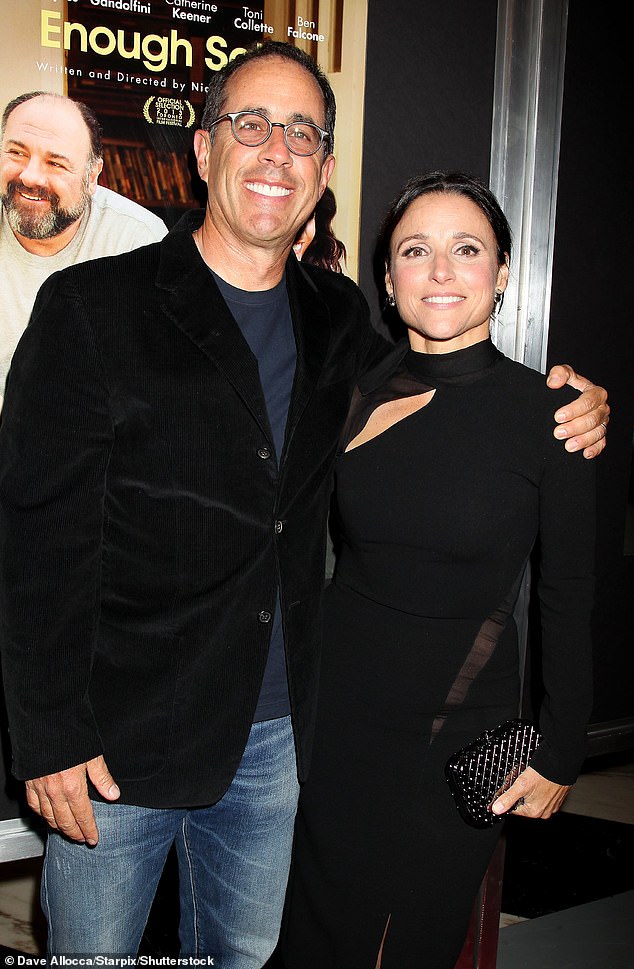 When it comes to Seinfeld's comment about restricted creativity as a result of PC culture, Louis-Dreyfus believes the problem stems from those with power and real money choosing which shows to greenlight; The duo is pictured in September 2013.