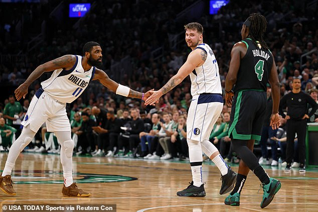 Dallas duo Luka Doncic and Kyrie Irving finished Game 2 with the same negative net ratings of -3.