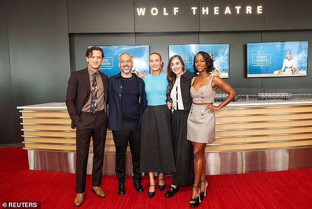 Producer Lee Eisenberg, director and producer Sarah Adina Smith and cast members Brie Larson, Lewis Pullman and Aja Naomi King.