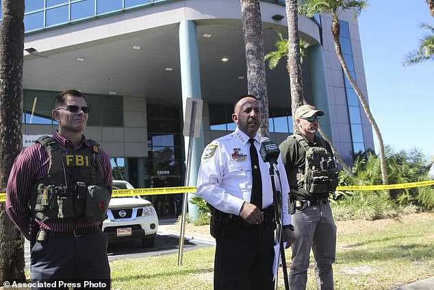 Lee County Sheriff Carmine Marceno addresses the media following a hostage situation at the Bank of America next to the Bell Tower Shops in Fort Myers, Florida, earlier this year.