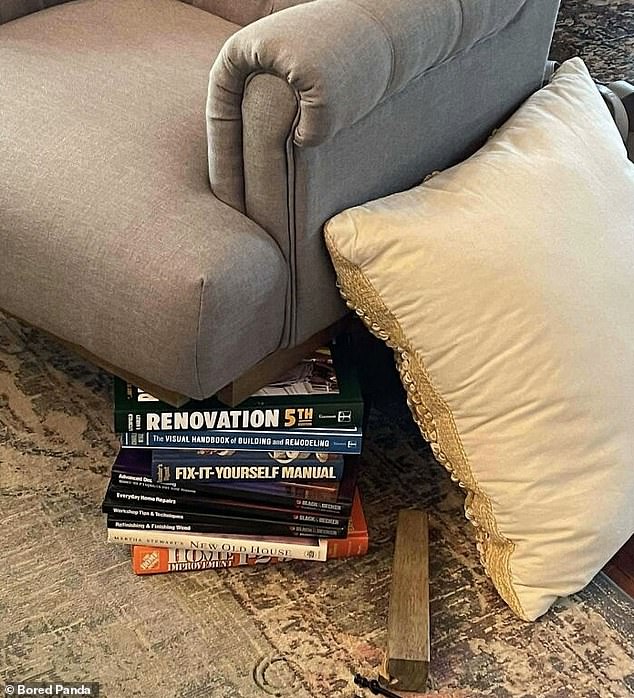 DI-why? One woman asked her brother to use these DIY books and fix the chair, but he took it too literally.