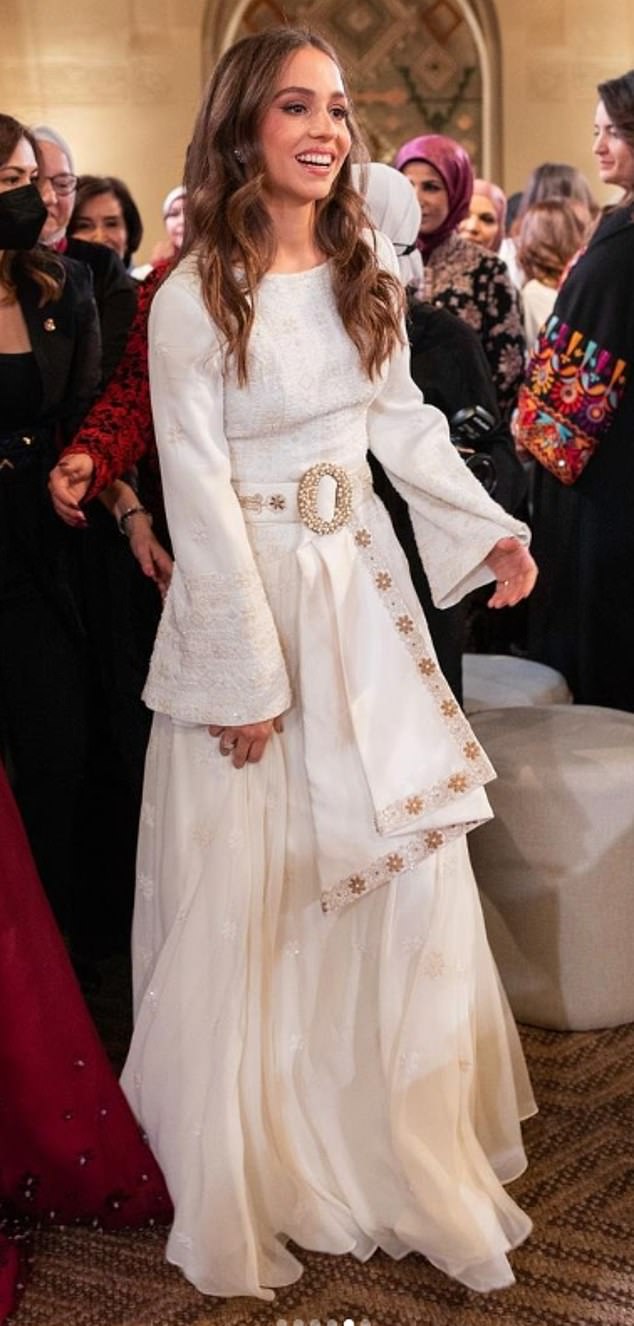 Princess Iman wore the belt from her mother's wedding dress at her henna celebrations on March 8, 2023.