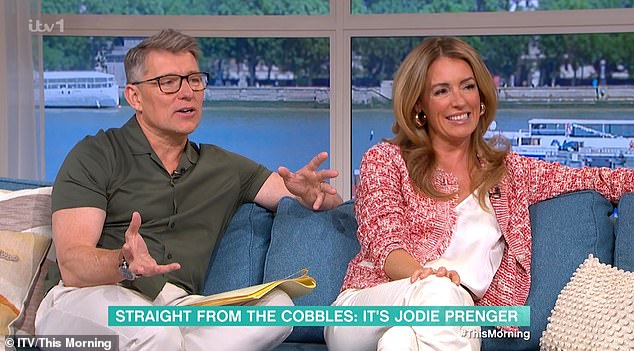 Ben and Cat laughed when Jodie revealed the names of the rescued animals and went on to mention how one of her chickens has to live inside.