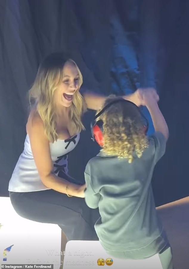 While in another video she danced with her three-year-old son Cree, who was sporting a pair of noise-cancelling headphones.