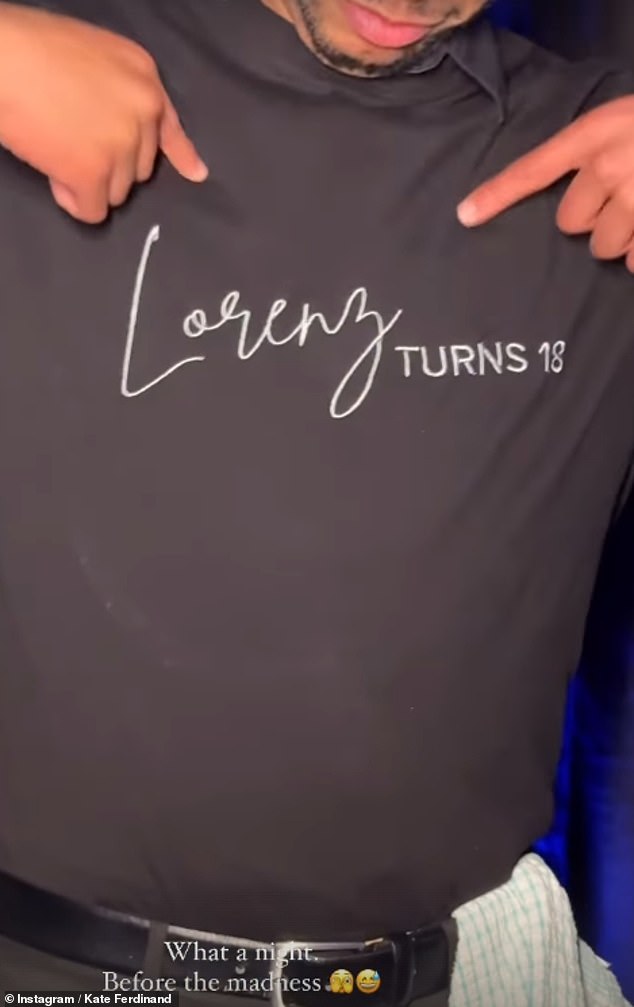 A cocktail waiter wears a top that says 