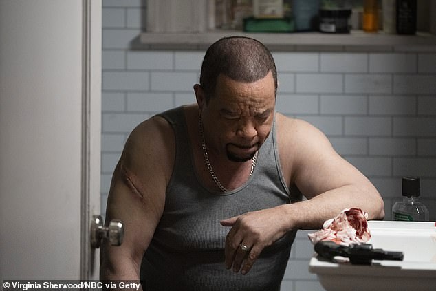 Ice-T's character was shot in the season 25 finale during a confrontation with a boy whose father was imprisoned by Fin.