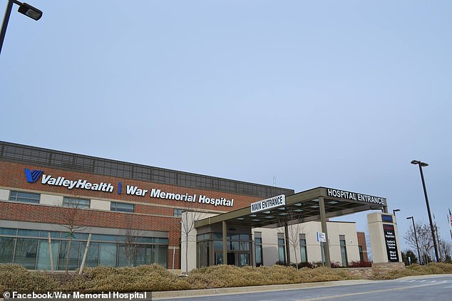 The couple was treated at War Memorial Hospital in Berkeley Springs, West Virginia, as shown above, after the accident.