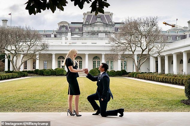 The former First Daughter got engaged at the White House, and Michael got down on one knee to pop the question and posted the footage days before his father's presidency ended.