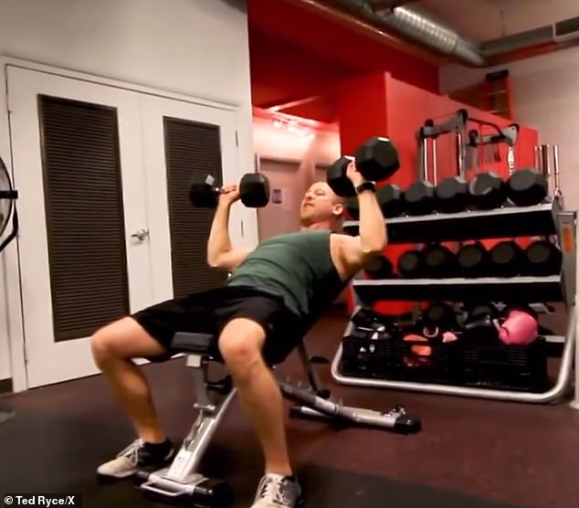 The incline dumbbell press strengthens your upper chest and shoulders.