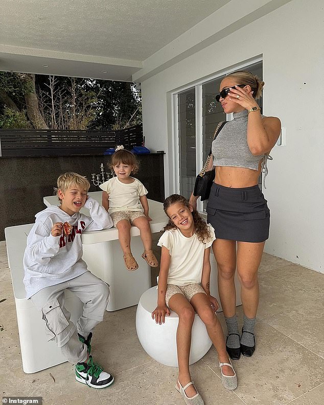 The couple has asked for a wishing well despite Tammy's net worth being estimated at $50 million. They also requested that no children attend the ceremony or reception, but they have three young children: son Wolf, nine, and daughters Saskia, seven, and Posey, one (all pictured).