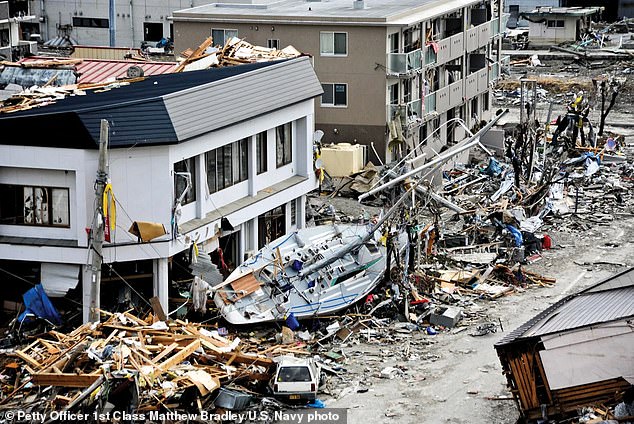 A magnitude nine earthquake in the northwest United States could destroy half a million homes and kill countless people. Pictured: Aftermath of the 9.0 earthquake that hit Japan in 2011