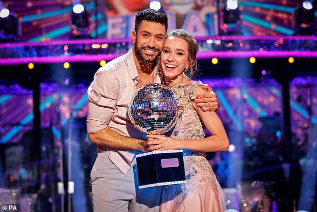 Gionvanni, with actress Rose Ayling-Ellis, holds the Glitterball trophy after winning Strictly Come Dancing in 2021.