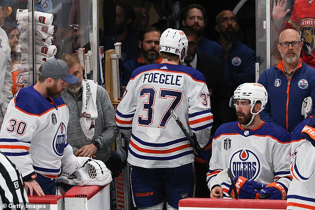 Foegele received his marching orders, two days after returning to the Oilers' lineup on Saturday.