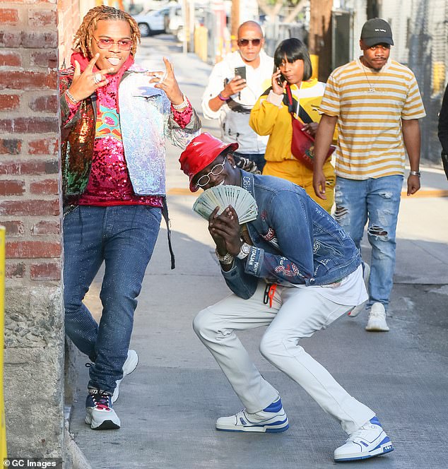 Young Thug, right, with fellow rapper Gunna in 2019