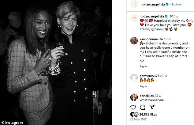 In 2022, Linda shared an Instagram post wishing Naomi a happy birthday along with a photo of her from the '90s.