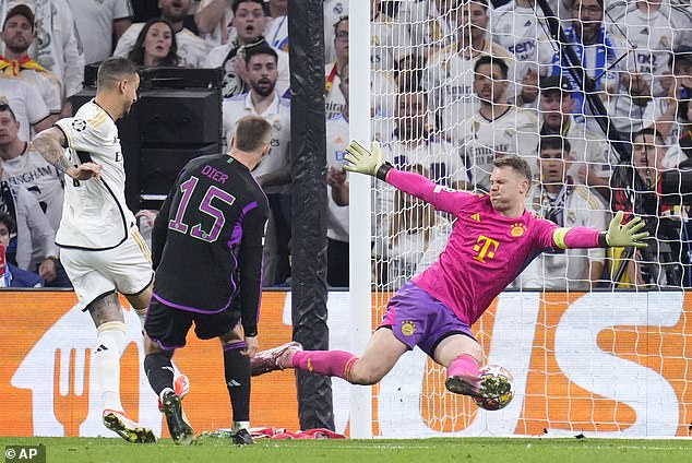 Neuer was criticized for letting a tame effort slip into the path of Real Madrid's Joselu in May.