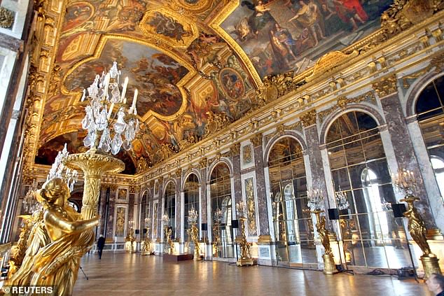 A general view of the famous Hall of Mirrors at the Palace of Versailles, near Paris.