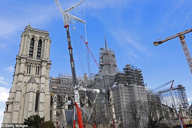 Scaffolding removed from the top of the Gothic cathedral